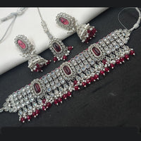 NAFJ Silver-Plated Crystal & Beads Classic Beauty Reimagined Choker Necklace Set