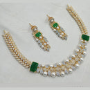 NAF Gold-Plated American Diamonds Weddings & Parties Necklace Set
