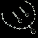 NAF Silver-Plated American Diamonds Weddings & Parties Necklace Set