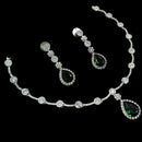 NAF Silver-Plated American Diamonds Weddings & Parties Necklace Set