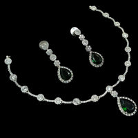 NAF Silver-Plated American Diamonds Weddings & Parties Necklace Set