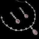 NAF Silver-Plated American Diamonds Weddings & Parties Necklace Set