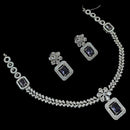 NAF Silver-Plated American Diamonds Weddings & Parties Necklace Set