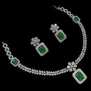 NAF Silver-Plated American Diamonds Weddings & Parties Necklace Set
