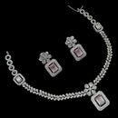 NAF Silver-Plated American Diamonds Weddings & Parties Necklace Set