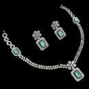 NAF Silver-Plated American Diamonds Weddings & Parties Necklace Set