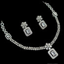 NAF Silver-Plated American Diamonds Weddings & Parties Necklace Set