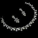 NAF Silver-Plated American Diamonds Weddings & Parties Necklace Set