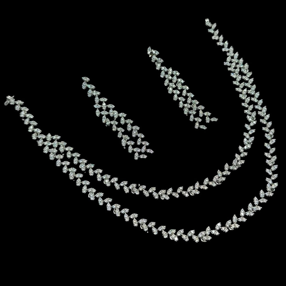 NAF Luxe Radiance Silver Plated Austrian Stone Parties & Occasions Necklace Set