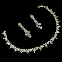 NAF 2 Tone-Plated American Diamonds Weddings & Parties Necklace Set