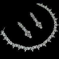 NAF Silver-Plated American Diamonds Weddings & Parties Necklace Set