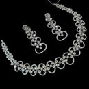 NAF Silver-Plated American Diamonds Weddings & Parties Necklace Set