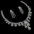 NAF Silver-Plated American Diamonds Weddings & Parties Necklace Set