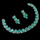 NAF Silver-Plated American Diamonds Weddings & Parties Necklace Set