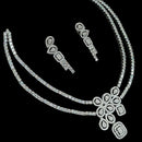 NAF Silver-Plated American Diamonds Weddings & Parties Necklace Set