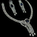 NAF Silver-Plated American Diamonds Weddings & Parties Necklace Set