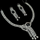NAF Silver-Plated American Diamonds Weddings & Parties Necklace Set
