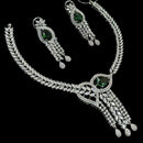 NAF Silver-Plated American Diamonds Weddings & Parties Necklace Set