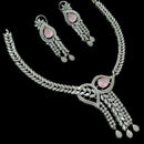 NAF Silver-Plated American Diamonds Weddings & Parties Necklace Set