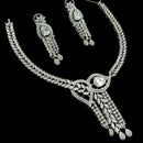 NAF Silver-Plated American Diamonds Weddings & Parties Necklace Set