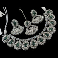 NAFJ Elegant Silver-Plated Crystal Sparkling Jewelry for Every Occasion Necklace Set