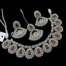 NAFJ Elegant Silver-Plated Crystal Sparkling Jewelry for Every Occasion Necklace Set