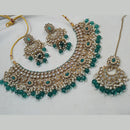 NAFJ Gold Plated Crystal & Pearl  Graceful Charm for Every Occasion Choker Necklace Set