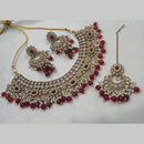 NAFJ Gold Plated Crystal & Pearl  Graceful Charm for Every Occasion Choker Necklace Set