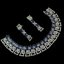 NAFJ Glamorous Silver Plated American Diamond Necklace Set