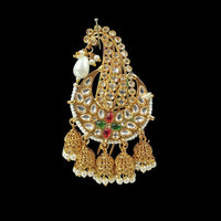 NAFJ Regal Spark Gold Plated Kundan Stone Brooch for Pheta / Saafa / Kalangi