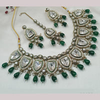 NAFJ Gold Plated Kundan And Beads Necklace Set