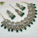 NAFJ Gold Plated Kundan And Beads Necklace Set