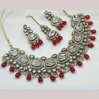 NAFJ Gold Plated Kundan And Beads Necklace Set