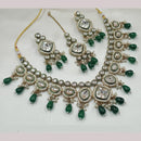 NAFJ Gold Plated Kundan And Beads Necklace Set