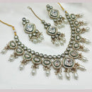 NAFJ Gold Plated Kundan And Beads Necklace Set