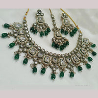 NAFJ Gold Plated Kundan And Beads Necklace Set