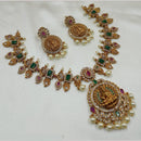 NAFJ Gold Plated Austrian Stone And Pearl Temple Necklace Set