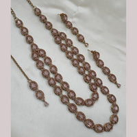 NAFJ Gold Plated Crystal And Austrian Stone Long Necklace Set