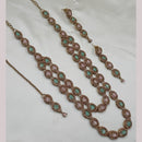NAFJ Gold Plated Crystal And Austrian Stone Long Necklace Set