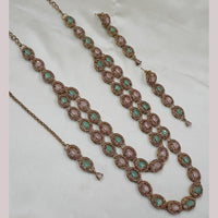 NAFJ Gold Plated Crystal And Austrian Stone Long Necklace Set