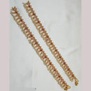NAFJ Gold Plated Crystal Stone And Pearl Payal / Anklet