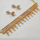 NAFJ Copper Gold Plated Crystal Stone And Beads Necklace Set