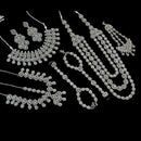 NAFJ Silver Plated Austrian Stone Bridal Set