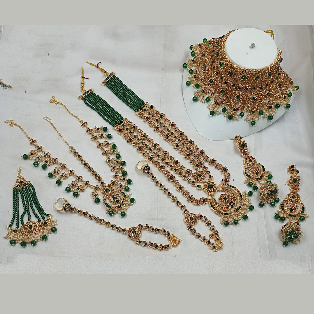 NAFJ Gold Plated Austrian Stone Bridal Set