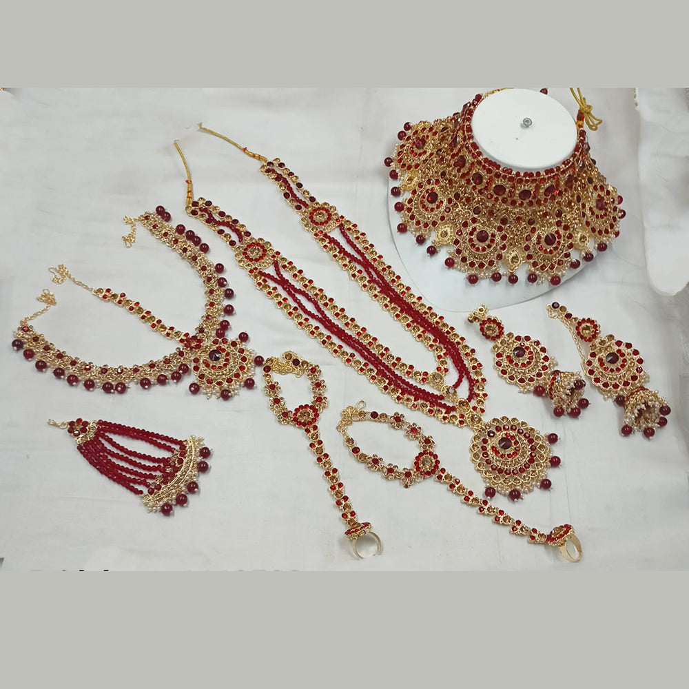 NAFJ Gold Plated Austrian Stone Bridal Set