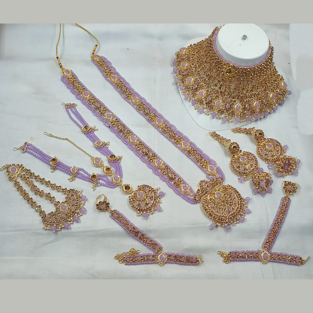 NAFJ Gold Plated Austrian Stone Bridal Set