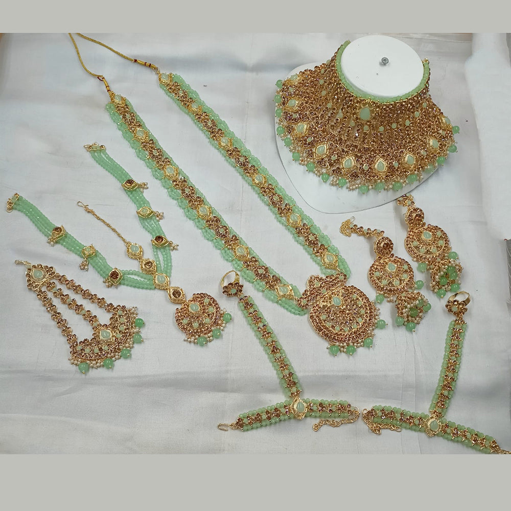 NAFJ Gold Plated Austrian Stone Bridal Set