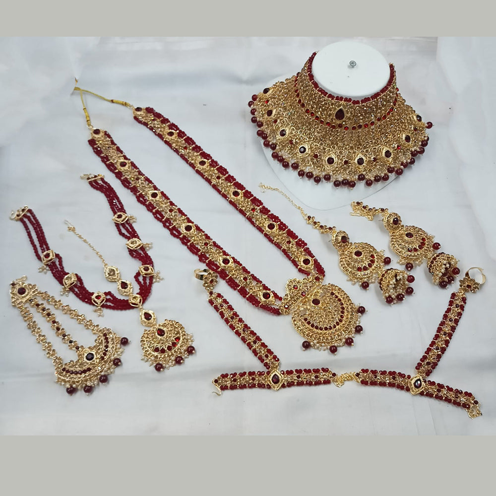 NAFJ Gold Plated Austrian Stone Bridal Set