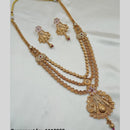NAFJ Gold Plated Pota And Meenakari Work Multi-Layer Traditional Ethnic Jewelry Long Necklace Set