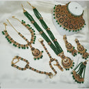 NAFJ Gold Plated Embellished with Beads & Austrian Sparkle Dulhan Dream Set